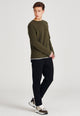 Sweater EMIL aus recycelter Baumwolle - Dark Olive