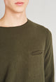 Sweater EMIL aus recycelter Baumwolle - Dark Olive