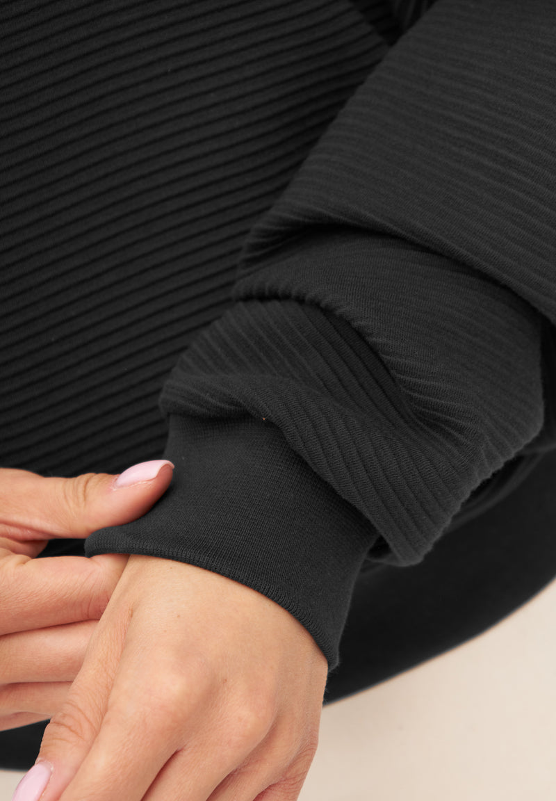 Givn Berlin Sweater ISABEL aus Bio-Baumwolle Sweater Black (Rib)