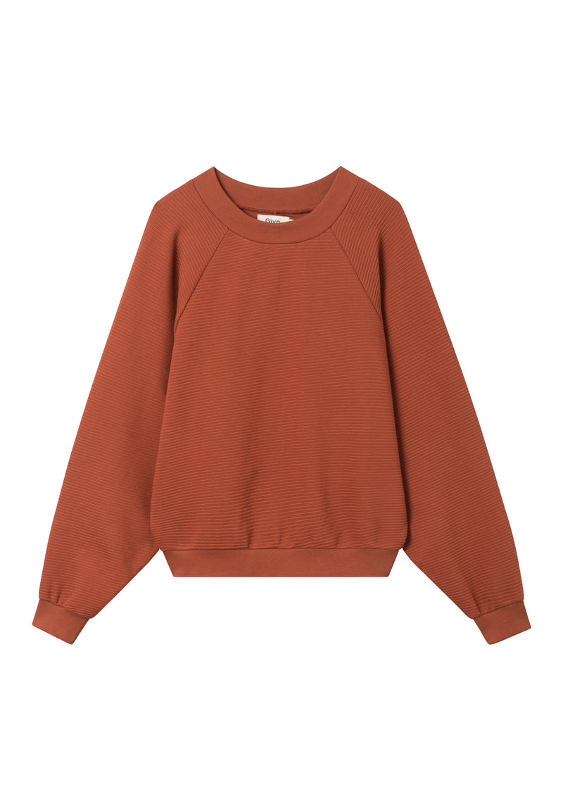Givn Berlin Sweater ISABEL aus Bio-Baumwolle Sweater Terracotta (Rib)