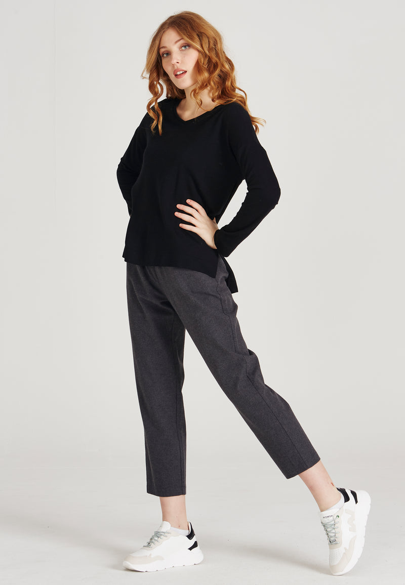 Sweater JULES aus TENCEL™ Modal - Black