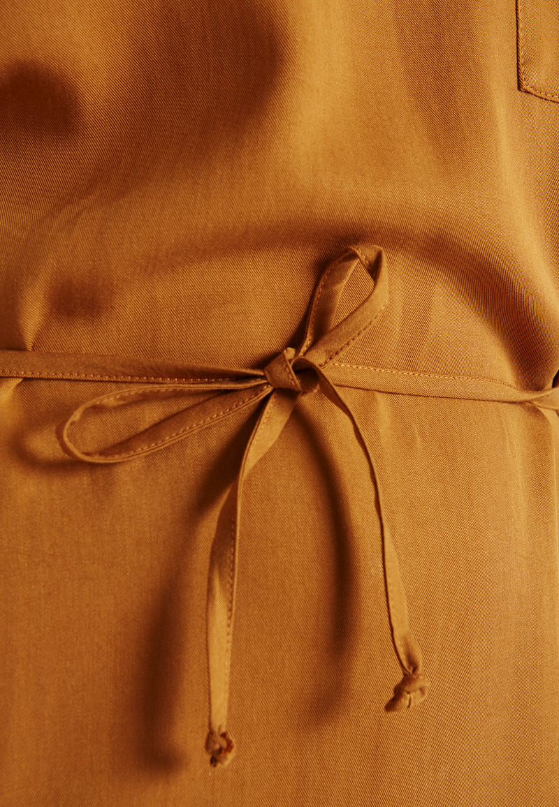 Givn Berlin T-Shirt-Kleid LAUREN aus TENCEL™ Lyocell Dress Rubber Brown (Tencel)