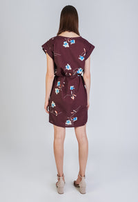 Givn Berlin T-Shirt-Kleid NARA aus Bio-Baumwolle Dress Burgundy (Flowers)