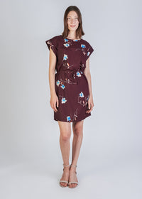 Givn Berlin T-Shirt-Kleid NARA aus Bio-Baumwolle Dress Burgundy (Flowers)