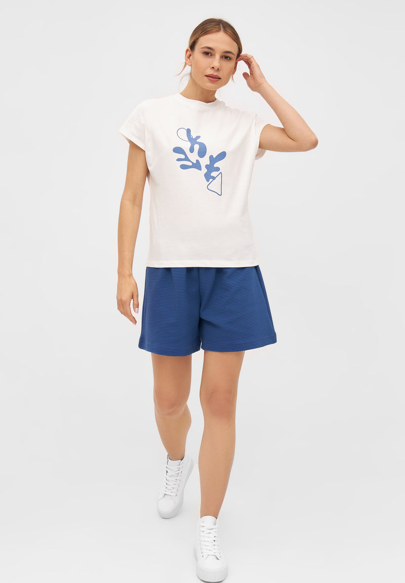 Givn Berlin T-Shirt LAILA (Coral) aus Bio-Baumwolle T-Shirt White