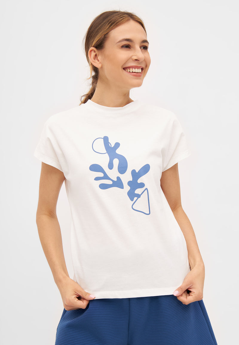 Givn Berlin T-Shirt LAILA (Coral) aus Bio-Baumwolle T-Shirt White