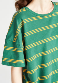 Givn Berlin T-Shirt TIANA aus Bio-Baumwolle T-Shirt Forest Green / Mango Orange (Stripes)