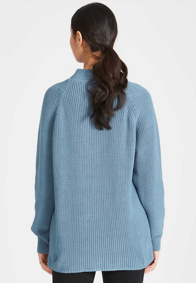 Givn Berlin Troyer-Strickpullover TEKLA aus Bio-Baumwolle Sweater Arctic Blue