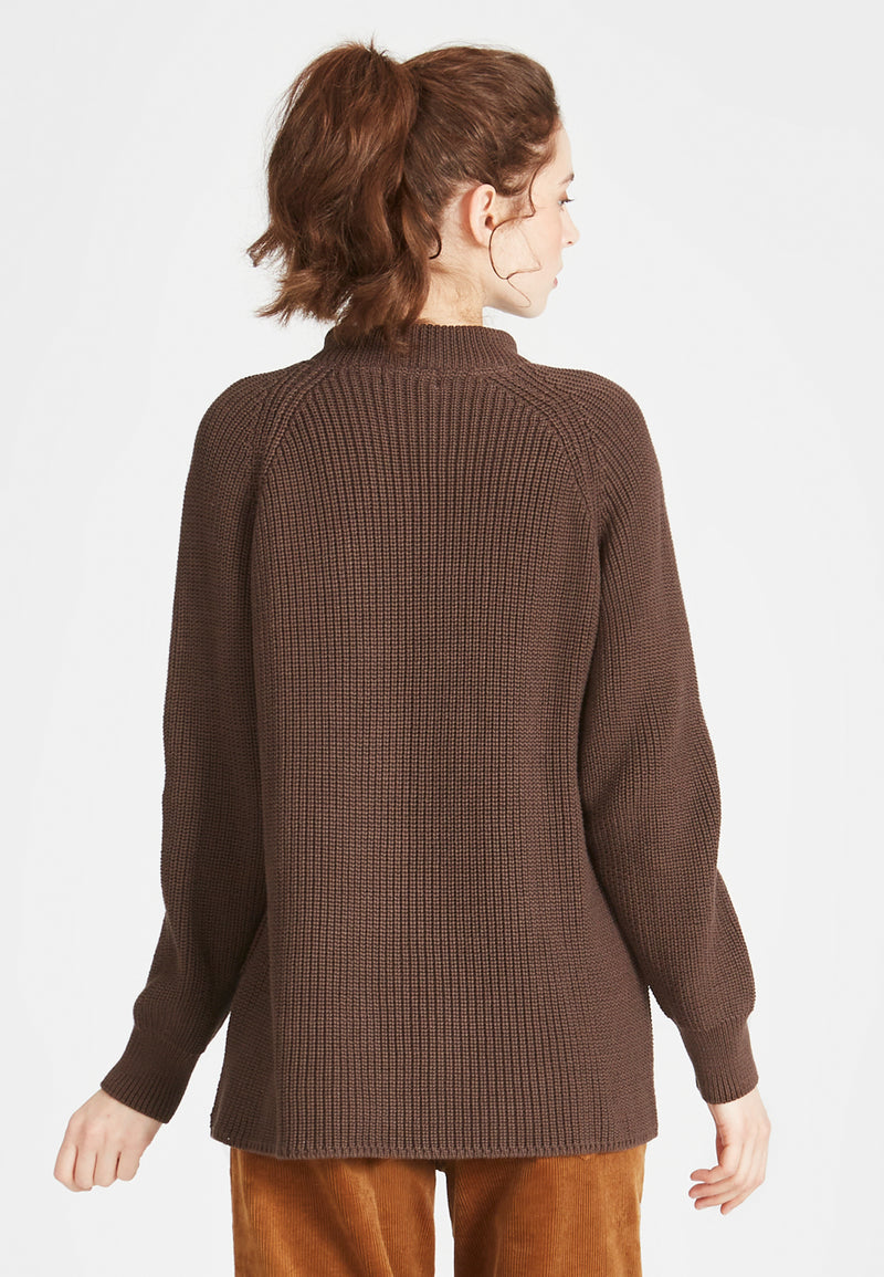Givn Berlin Troyer-Strickpullover TEKLA aus Bio-Baumwolle Sweater Oak Brown