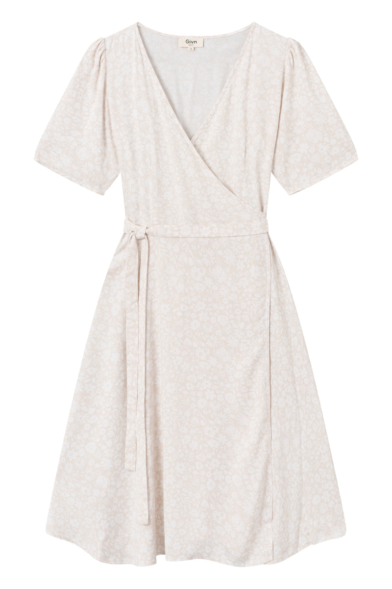 Givn Berlin Wickelkleid VANESSA aus LENZING™ ECOVERO™ Dress Clay / White (Flowers)