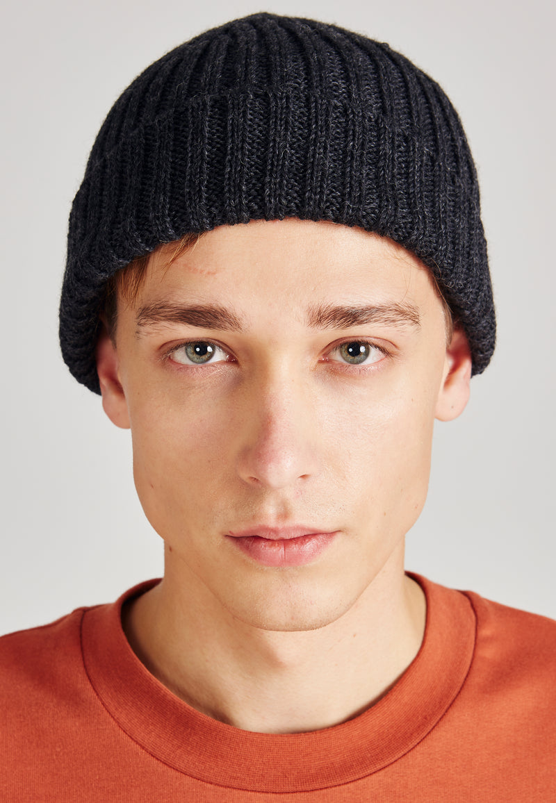 Givn Berlin Wollmütze ESSA aus Bio-Wolle Beanie Dark Grey (Wool)
