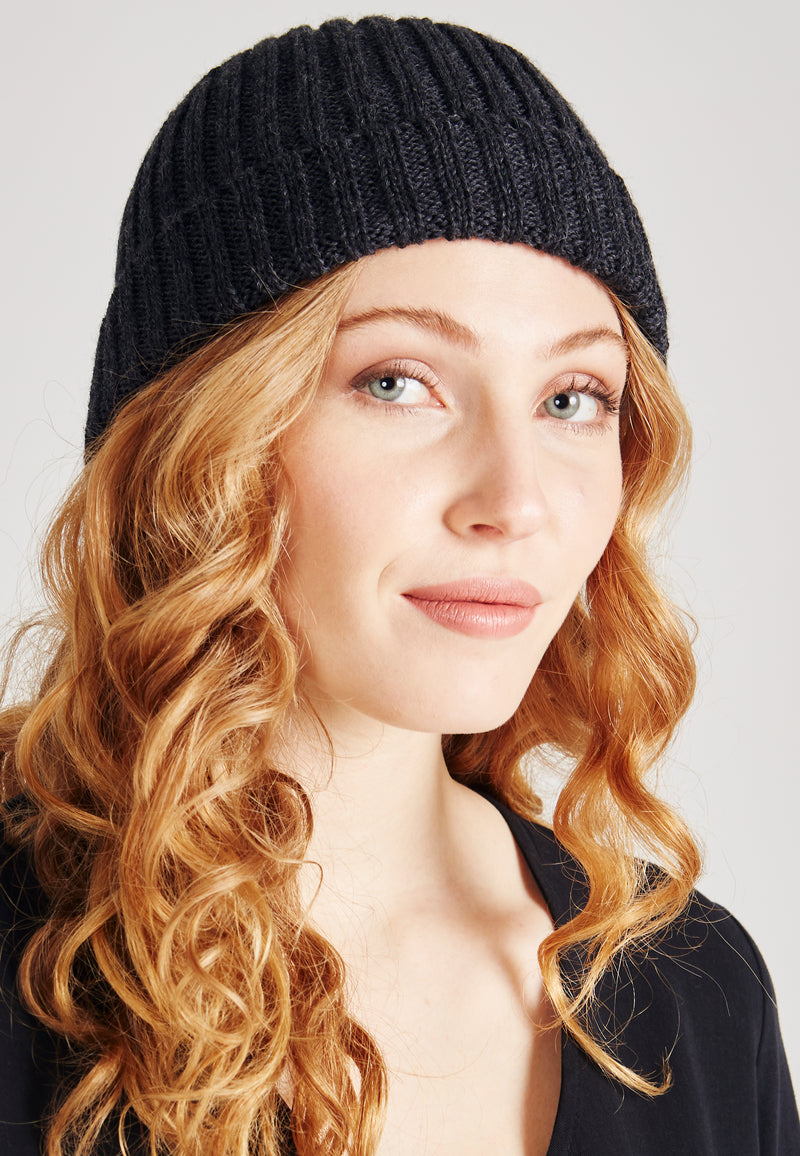 Givn Berlin Wollmütze ESSA aus Bio-Wolle Beanie Dark Grey (Wool)