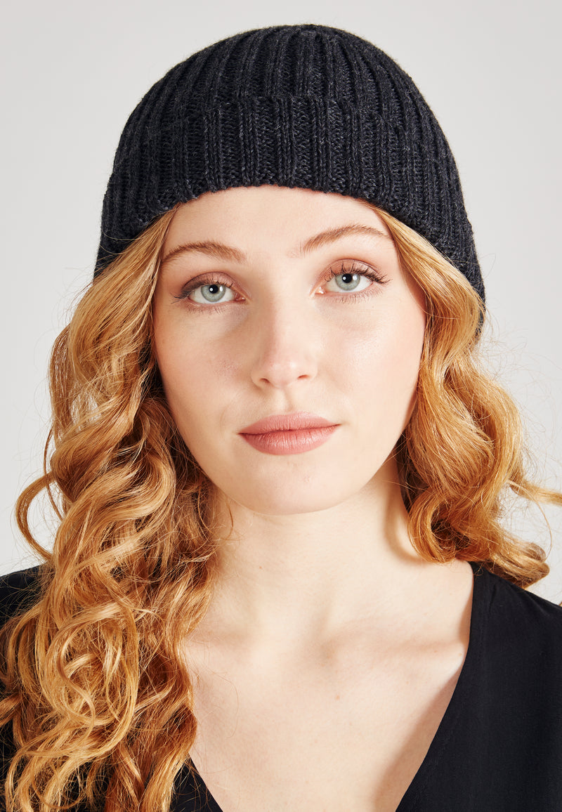 Givn Berlin Wollmütze ESSA aus Bio-Wolle Beanie Dark Grey (Wool)