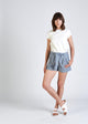 Linen shorts JESSICA in linen - Light Blue (Linen)